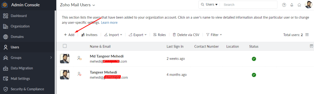 How to Create Zoho Mail Users?