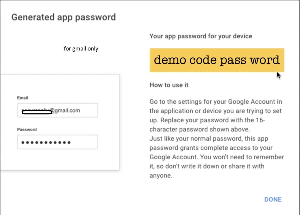 how to create gmail app password