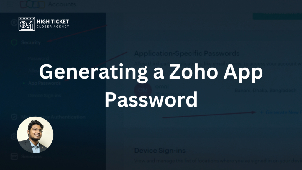 Generating a Zoho App Password
