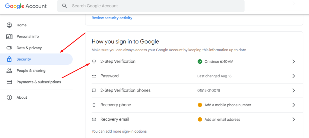 how to create gmail app password