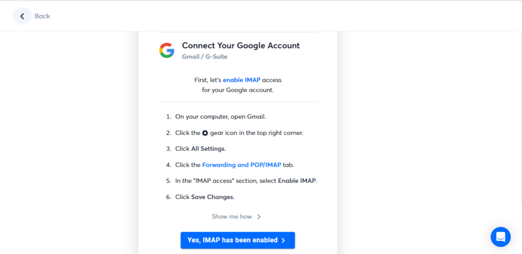 Connecting Google Workspace/Gsuite accounts to Instantly use Option 1: OAuth 