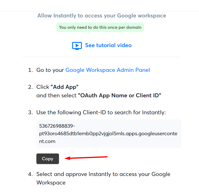 How To Connect Google Workspace To instantly.ai